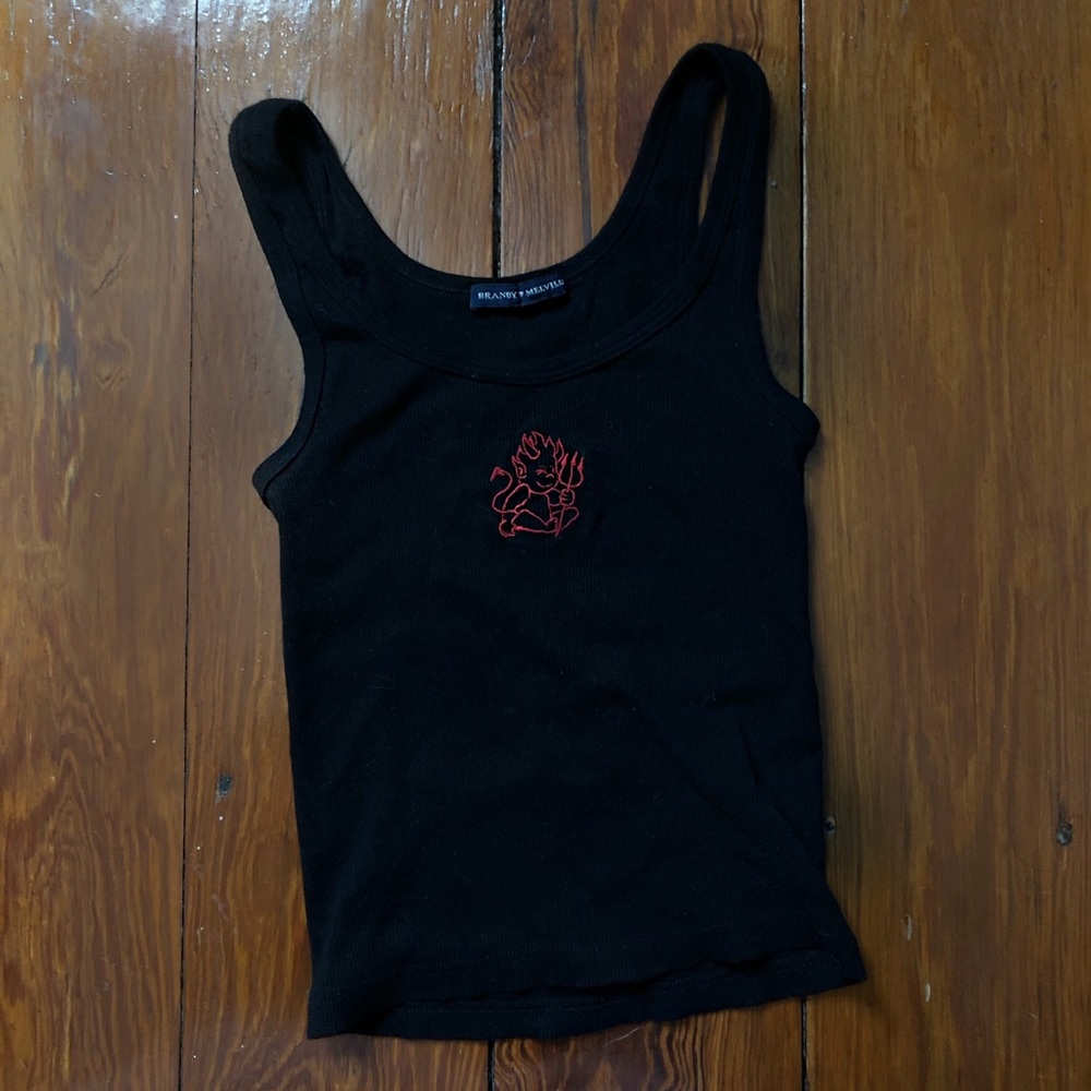 BRANDY MELVILLE black devil tank top,  Xs/S